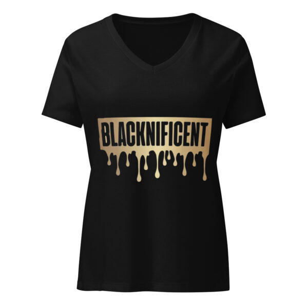 “BLACKNIFICENT” V-Neck T-Shirt by Kiyora – Black & White Edition