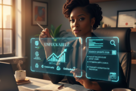 A beautiful black woman explaining how to write a grant for your business