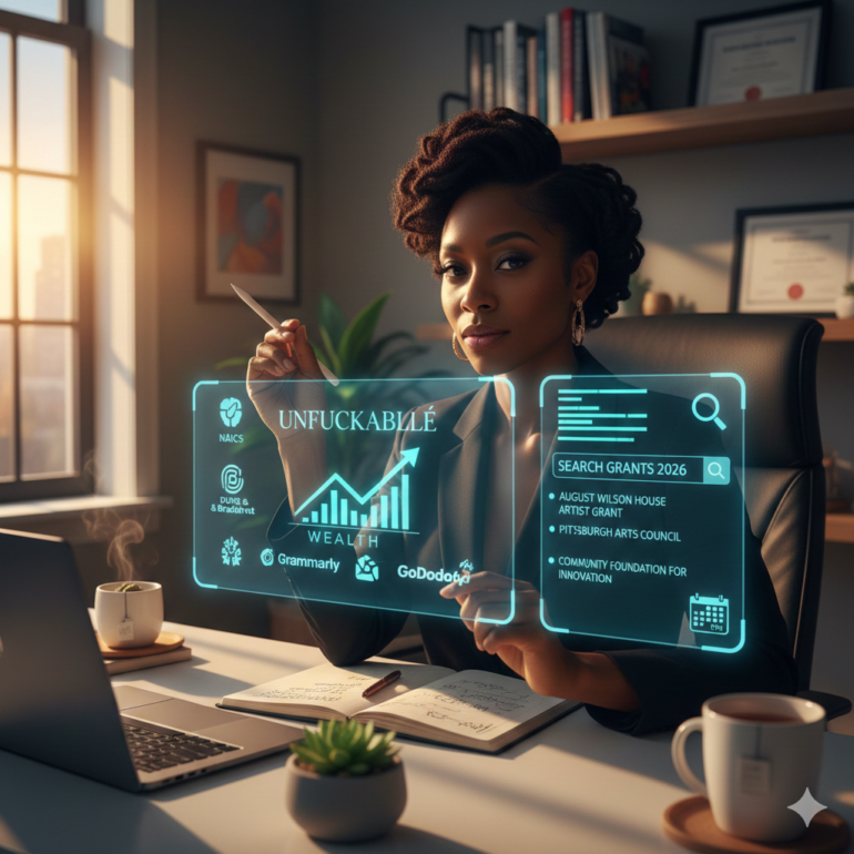 A beautiful black woman explaining how to write a grant for your business