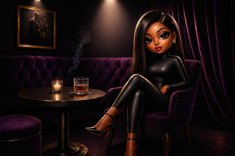 Chi Chi alone in a dark jazz lounge — healing your shadow self the Unfuckable way