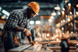 Tradesperson working with tools on site, representing real-world career paths in skilled trades Trade certification vs traditional degree