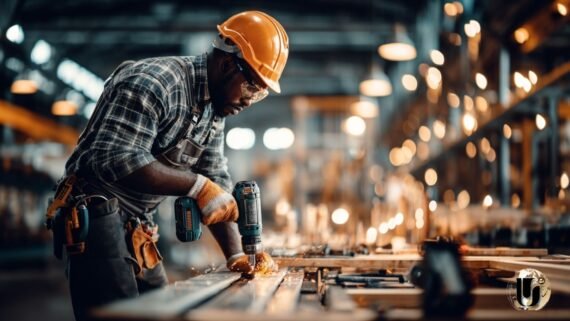 Tradesperson working with tools on site, representing real-world career paths in skilled trades Trade certification vs traditional degree